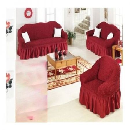 Maroon 3+2+1 Seat's Sofa Cover