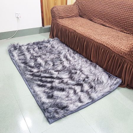 Ash Color Fur Rugs Carpets for Drawing and Living Room(58''/37")