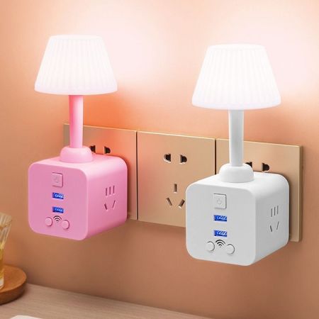 Table Lamp with Multi Plug