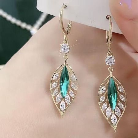 ZIRCON STONE & S S EARRINGS-EC-702